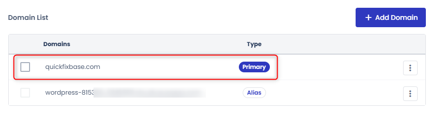 Primary domain set