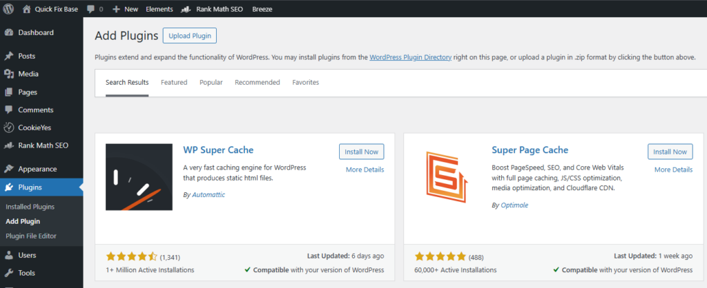 Add plugin in WordPress