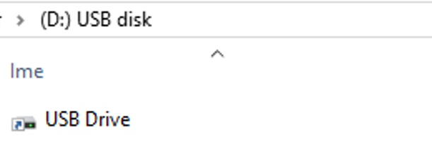 A shortcut file on the USB drive where the folders used to be